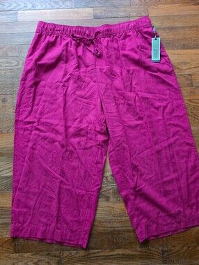 Terra & Sky Fuchsia Cropped Pull-On Pants